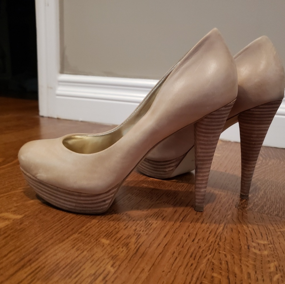 Guess Beige Platform Heels